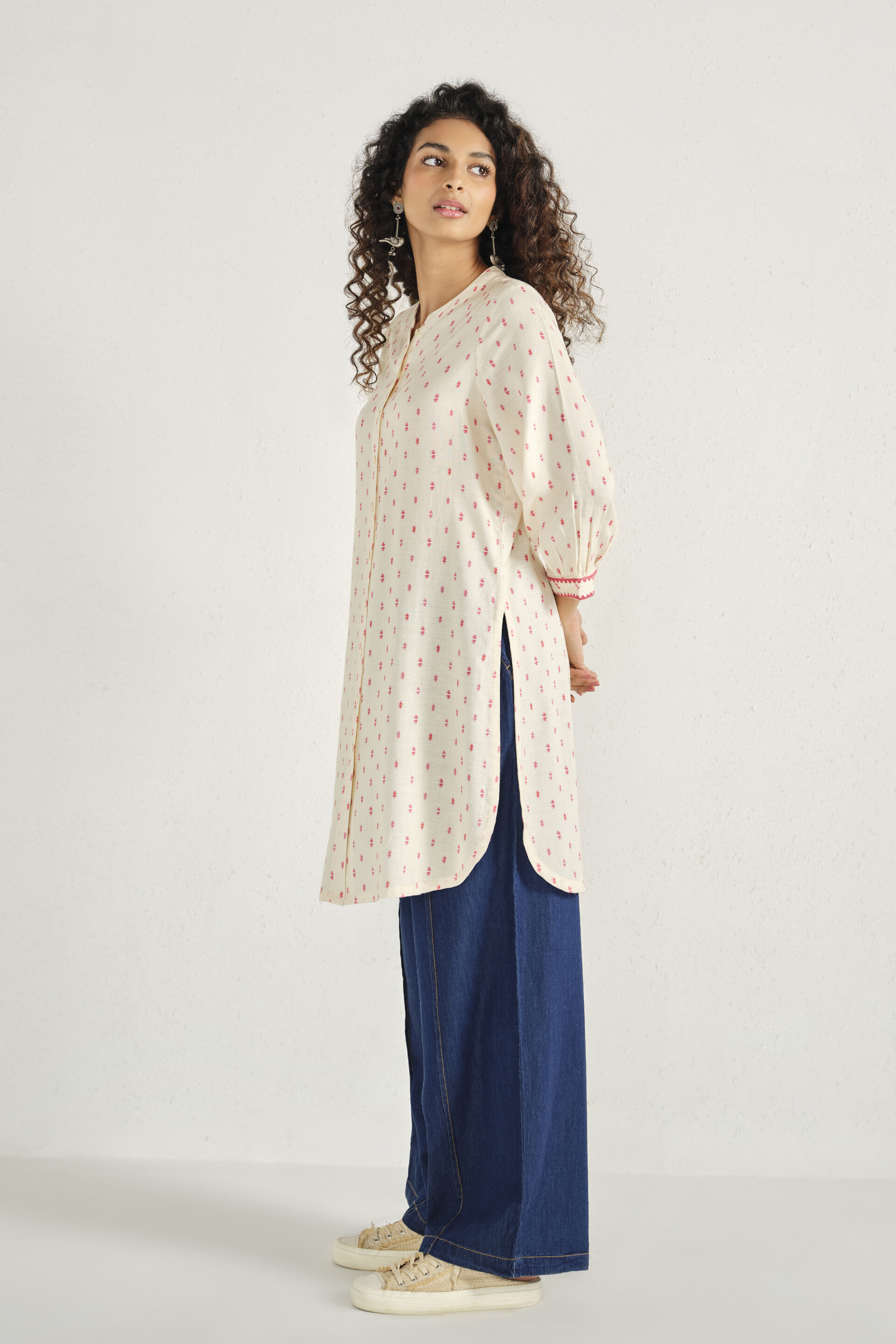 Straight Tunic in White, Off White, image 2